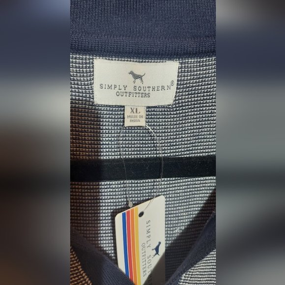 Simply Southern Gray and Navy Short Sleeve Polo - Picture 3 of 7